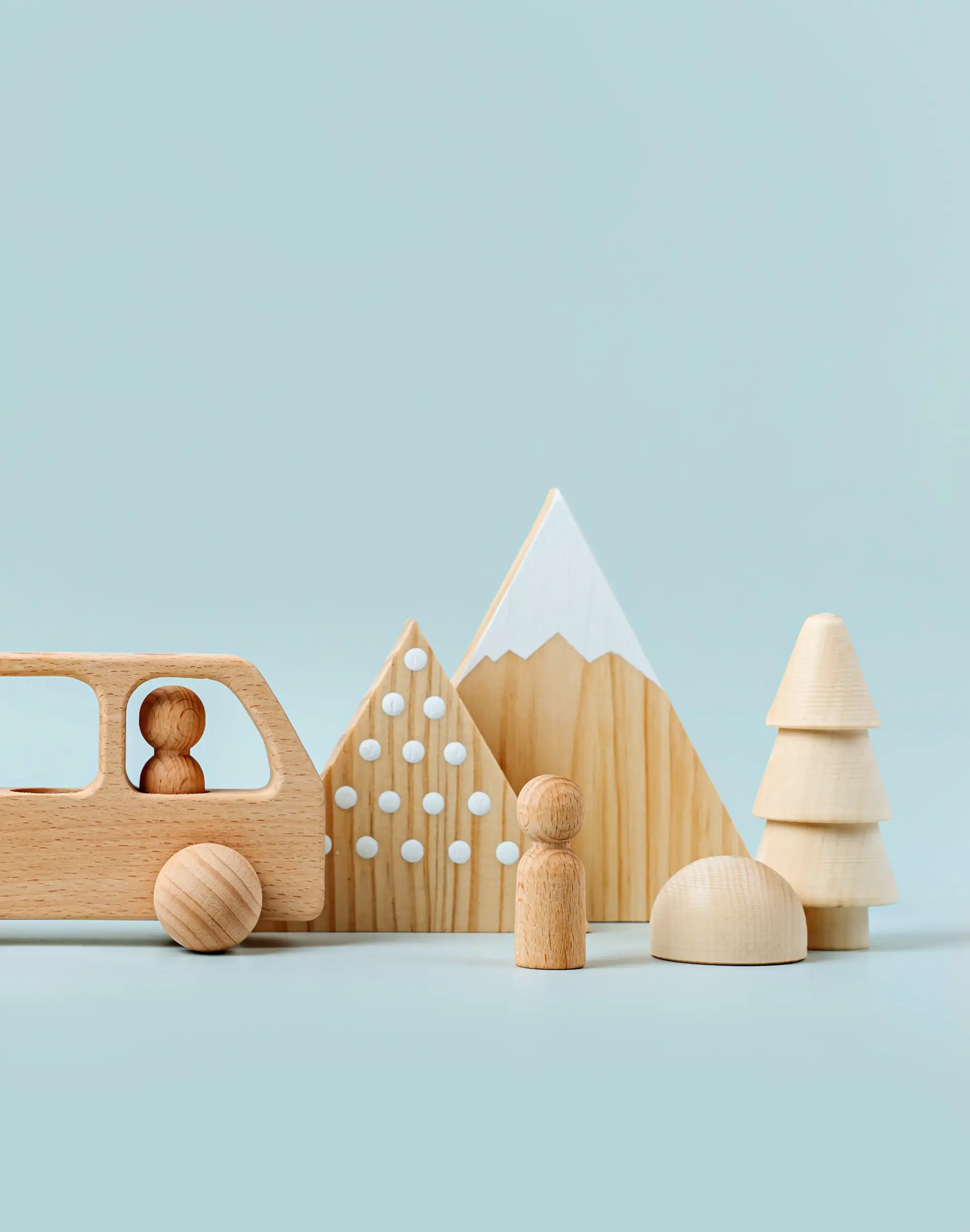 Holzspielset Wald, Berge und Bus